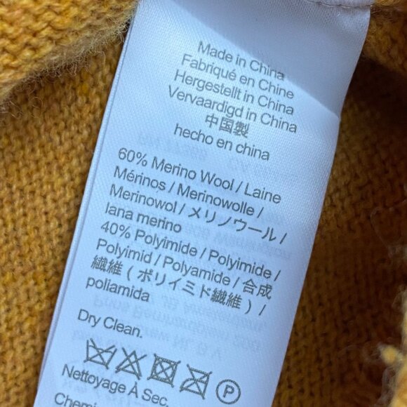 J. Crew Rugged Merino Sweater Women's Large Mustard Yellow Orange Crewneck Wool - Picture 6 of 10